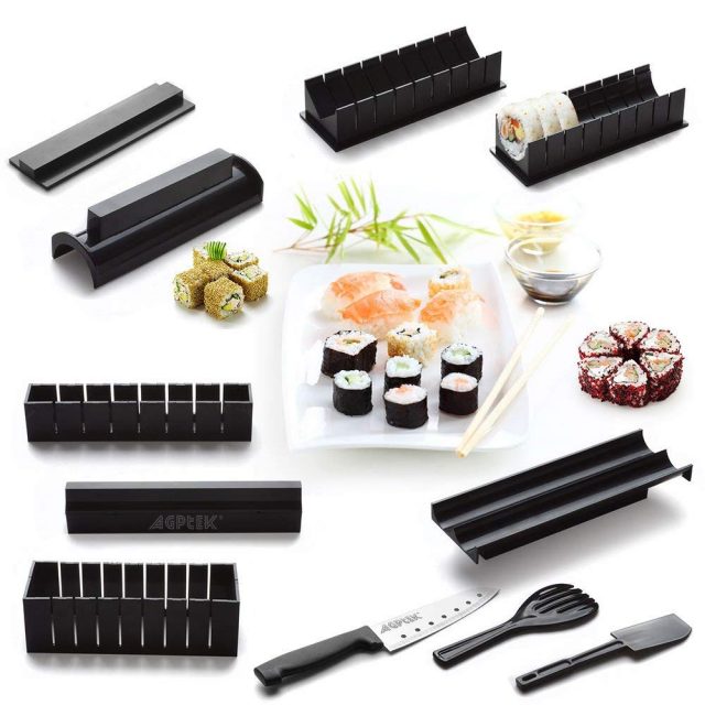 AGPTEK Sushi Kit Maker, Set di 10 pezzi per il sushi fai da te